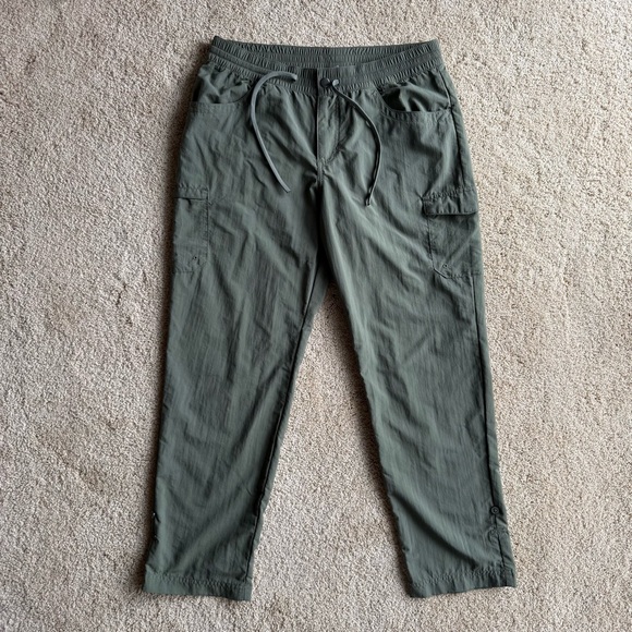 Columbia Cargo Pants Women M Green Hiking Outdoor Lightweight Elastic Waist - Picture 8 of 11